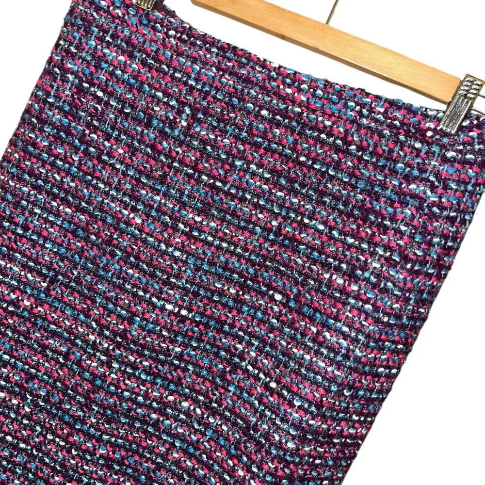 J. crew pink purple wool tweed  No 2 Pencil skirt 6